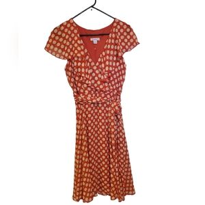 dressbarn polkadot dress. Size 10 burnt orange